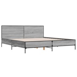Cadre de lit sans matelas sonoma gris 200x200 cm 