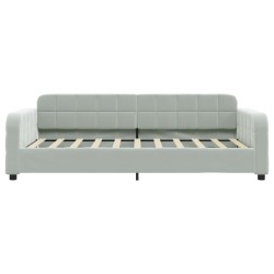 Lit de repos sans matelas gris clair 90x190 cm velours 
