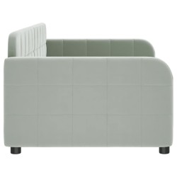 Lit de repos sans matelas gris clair 90x190 cm velours 