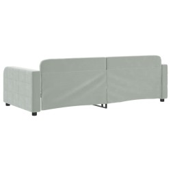 Lit de repos sans matelas gris clair 90x190 cm velours 