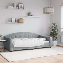 Lit de repos sans matelas gris clair 90x190 cm tissu 