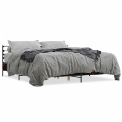 Cadre de lit sans matelas chêne fumé 200x200 cm 