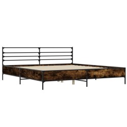 Cadre de lit sans matelas chêne fumé 200x200 cm 