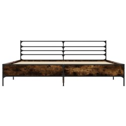 Cadre de lit sans matelas chêne fumé 200x200 cm 