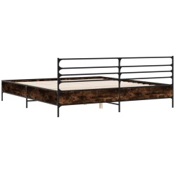 Cadre de lit sans matelas chêne fumé 200x200 cm 