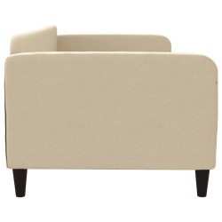 Lit de repos sans matelas crème 90x200 cm tissu 