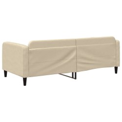 Lit de repos sans matelas crème 90x200 cm tissu 