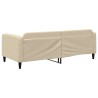 Lit de repos sans matelas crème 90x200 cm tissu 