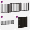 Barrière pour chien porte pliable 6 panneaux noir bois peuplier 