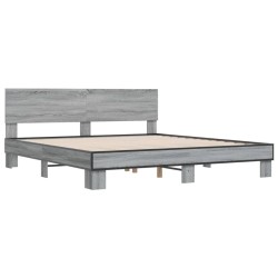 Cadre de lit sans matelas sonoma gris 180x200 cm 