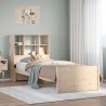 Lit bibliothèque sans matelas 100x200 cm bois massif de pin 