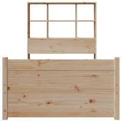 Lit bibliothèque sans matelas 100x200 cm bois massif de pin 