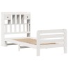 Lit bibliothèque sans matelas blanc 75x190cm bois de pin massif 