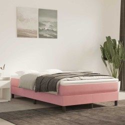 Matelas de lit à ressorts ensachés rose 120x220x20 cm velours 