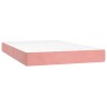 Matelas de lit à ressorts ensachés rose 120x220x20 cm velours 