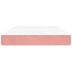 Matelas de lit à ressorts ensachés rose 120x220x20 cm velours 