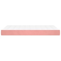 Matelas de lit à ressorts ensachés rose 120x220x20 cm velours 