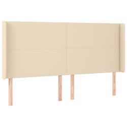 Tête de lit à LED Crème 163x16x118/128 cm Tissu 