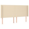 Tête de lit à LED Crème 163x16x118/128 cm Tissu 