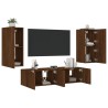 Unités murales TV avec LED 4 pcs chêne marron bois d'ingénierie 
