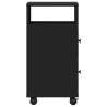 Meuble étroit de salle de bain à roulettes noir 