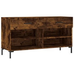 Banc à chaussures chêne fumé 102x35x55 cm bois d'ingénierie 
