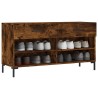 Banc à chaussures chêne fumé 102x35x55 cm bois d'ingénierie 