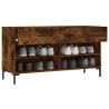 Banc à chaussures chêne fumé 102x35x55 cm bois d'ingénierie 