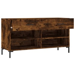 Banc à chaussures chêne fumé 102x35x55 cm bois d'ingénierie 