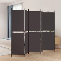 Cloison de séparation 6 panneaux Marron 300x180 cm Tissu 