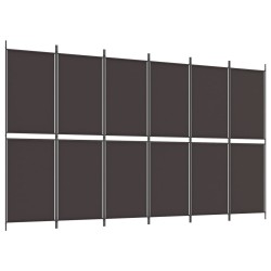 Cloison de séparation 6 panneaux Marron 300x180 cm Tissu 