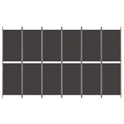 Cloison de séparation 6 panneaux Marron 300x180 cm Tissu 