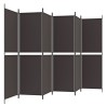 Cloison de séparation 6 panneaux Marron 300x180 cm Tissu 