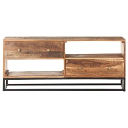 Meuble TV 120x30x50 cm Bois d'acacia brut 