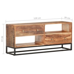 Meuble TV 120x30x50 cm Bois d'acacia brut 