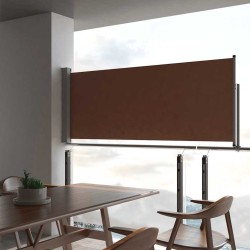 Auvent latéral rétractable de patio 100x300 cm Marron 