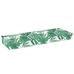 Coussins de Palette pour banc 2 pcs Motif Feuille 120x40x8 cm Tissu Oxford 