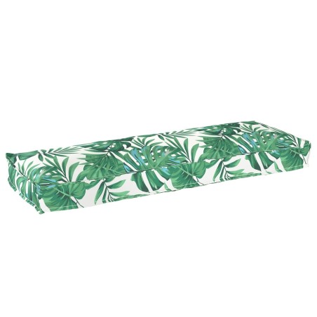 Coussins de Palette pour banc 2 pcs Motif Feuille 120x40x8 cm Tissu Oxford 