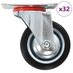 32 pcs Roulettes pivotantes 75 mm 