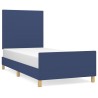 Cadre de lit sans matelas bleu 90x190 cm tissu 