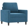 Fauteuil Bleu 60 cm Velours 