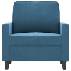 Fauteuil Bleu 60 cm Velours 