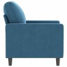 Fauteuil Bleu 60 cm Velours 