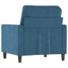Fauteuil Bleu 60 cm Velours 