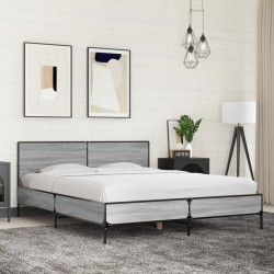 Cadre de lit sans matelas sonoma gris 150x200 cm 