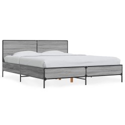 Cadre de lit sans matelas sonoma gris 150x200 cm 