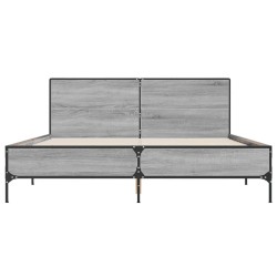 Cadre de lit sans matelas sonoma gris 150x200 cm 