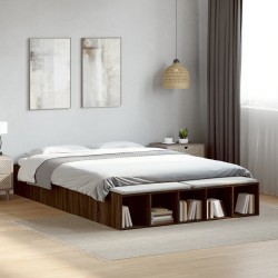 Cadre de lit sans matelas chêne marron 150x200 cm 
