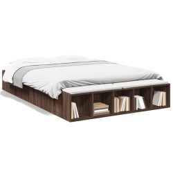 Cadre de lit sans matelas chêne marron 150x200 cm 