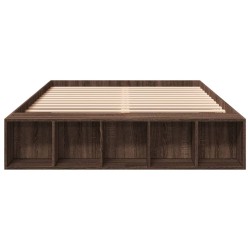 Cadre de lit sans matelas chêne marron 150x200 cm 